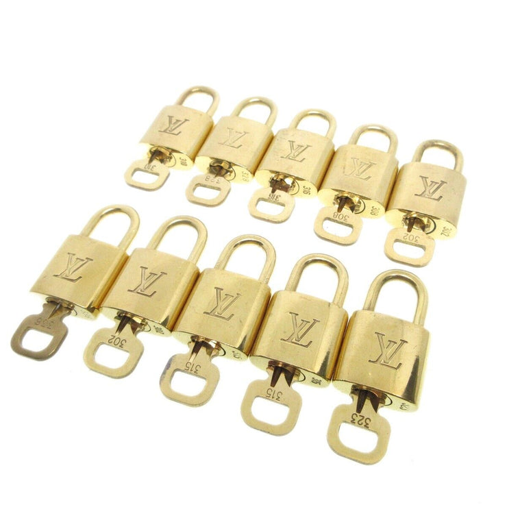 Louis Vuitton Padlock & Key Bag Accessories Charm 10 Piece Set Gold 13350
