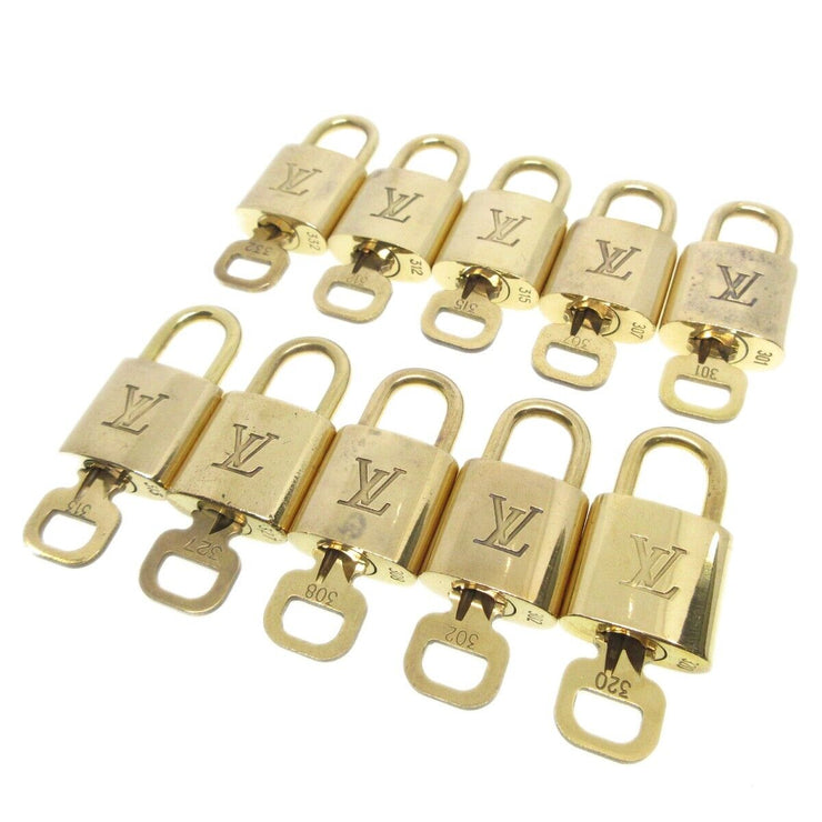 Louis Vuitton Padlock & Key Bag Accessories Charm 10 Piece Set Gold 51951