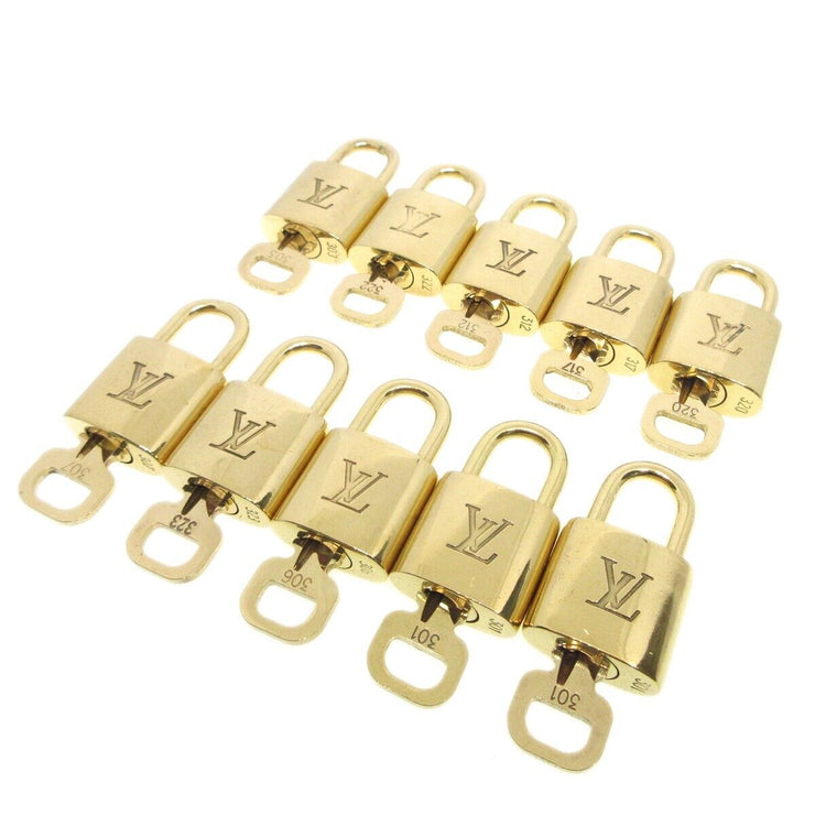 Louis Vuitton Padlock & Key Bag Accessories Charm 10 Piece Set Gold 84946