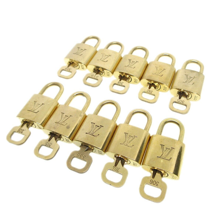 Louis Vuitton Padlock & Key Bag Accessories Charm 10 Piece Set Gold 13348