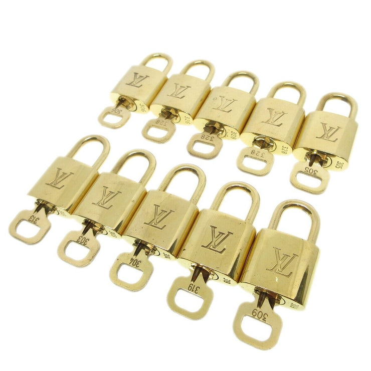 Louis Vuitton Padlock & Key Bag Accessories Charm 10 Piece Set Gold 13332