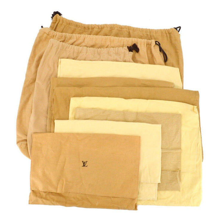 LOUIS VUITTON Dust Bag 10 Set Brown Beige 100% Cotton  111758
