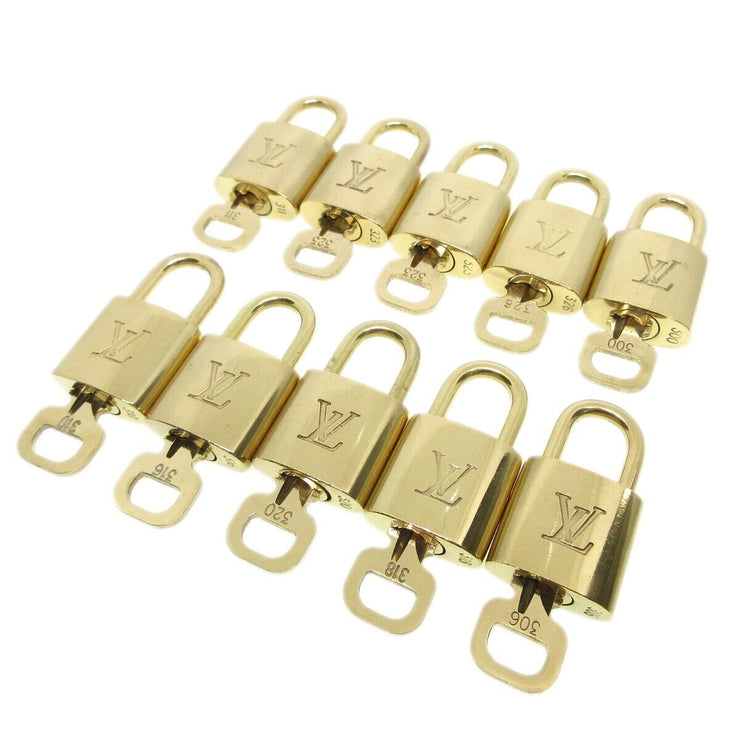 Louis Vuitton Padlock & Key Bag Accessories Charm 10 Piece Set Gold 13142