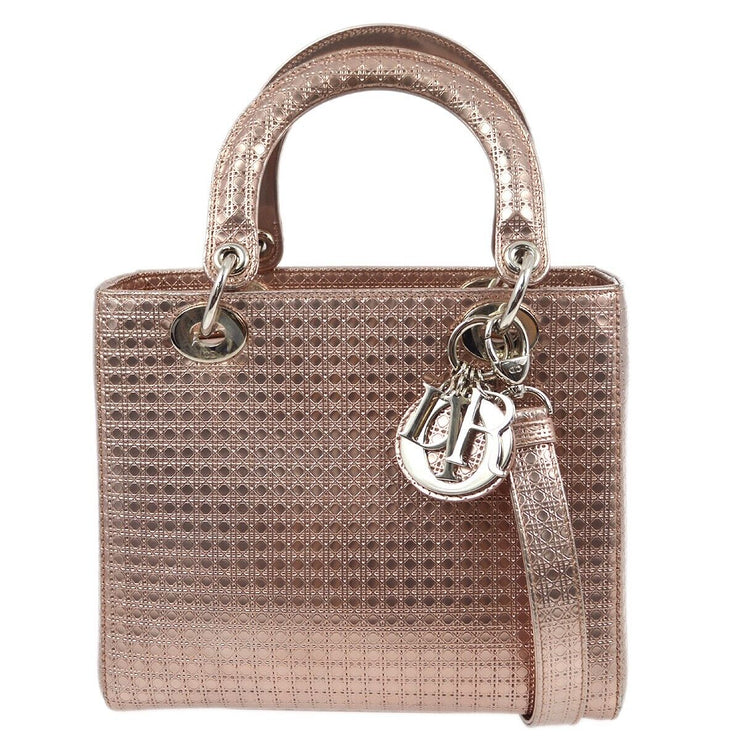 Christian Dior Pink Lambskin Lady Dior Cannage 2way Handbag 16-BO-0176 KK92303