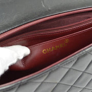 Chanel Black Lambskin Classic Single Flap Medium Handbag KK90866