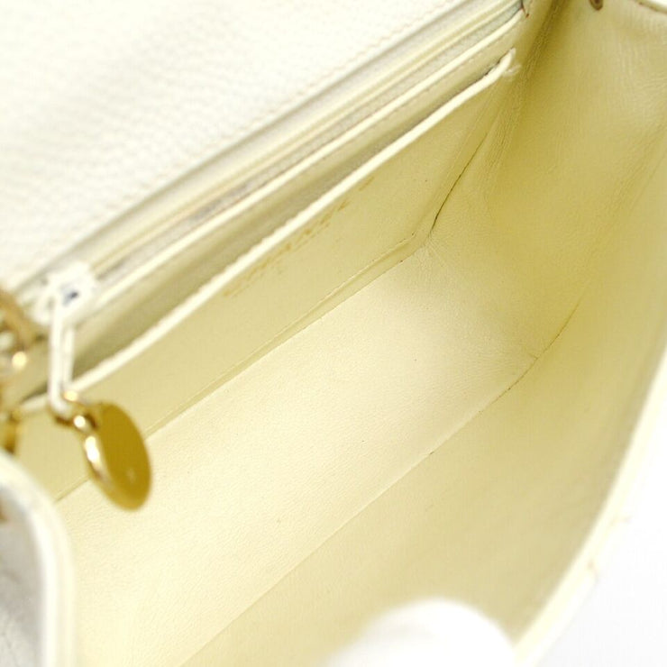 Chanel White Caviar Mini Classic Square Flap Bag 17 112418