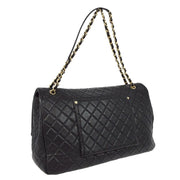 Chanel Black Calfskin XXL Single Flap Shoulder Bag 181522