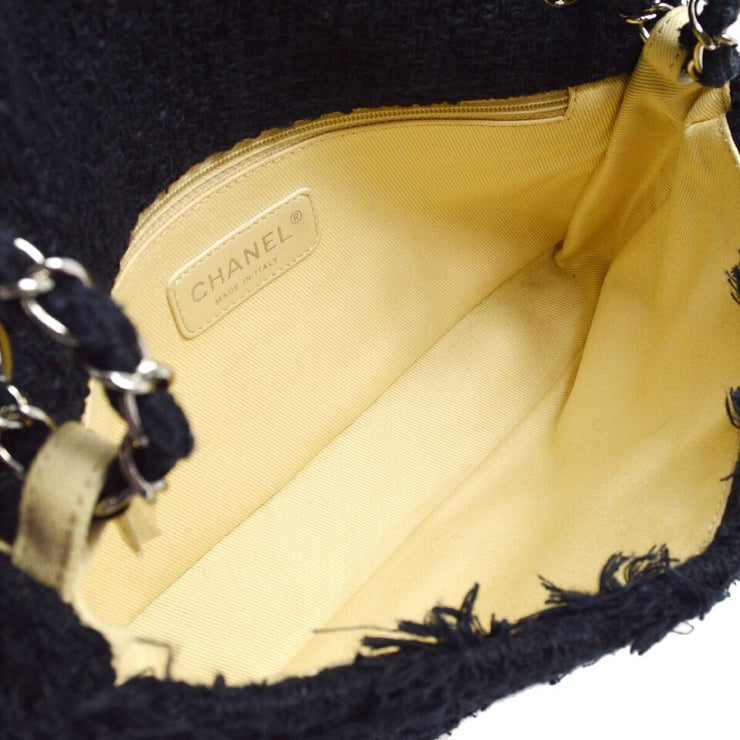 Chanel Black Tweed Chain Shoulder Bag 171572