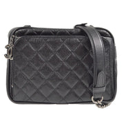 Chanel Quilted Single Chain Shoulder Bag Black Caviar Skin 99392