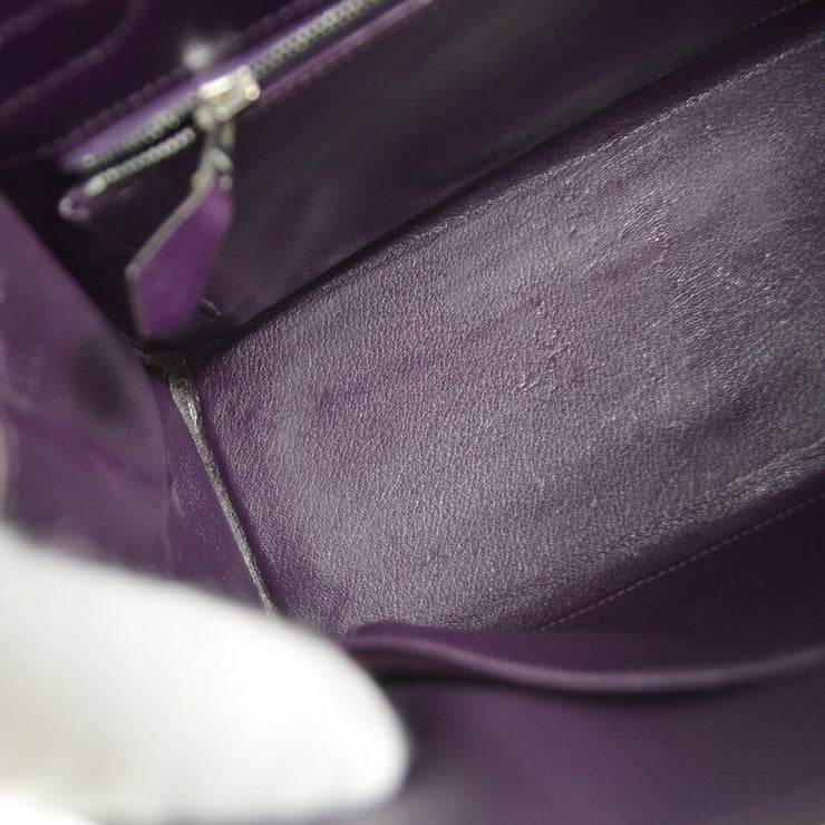 Hermes Kelly 32 Retourne 2way Handbag Vibrato Box Calf Purple □H 17L 11823