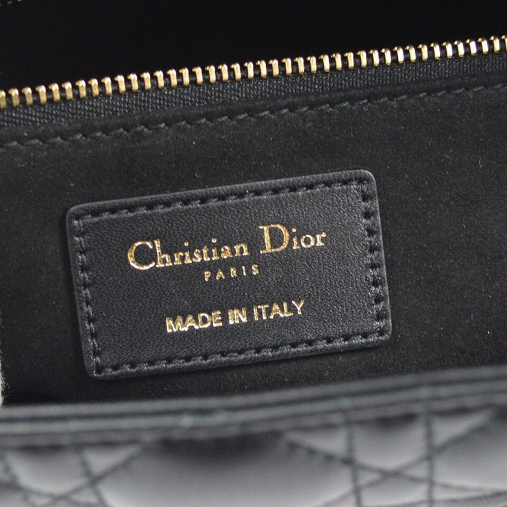 Christian Dior Black Lambskin Lady Dior Cannage 2way Handbag 29-MA-0211 KK92306
