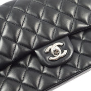 Chanel Black Lambskin Medium Classic Double Flap Shoulder Bag KK92301