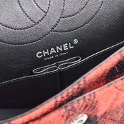 Chanel Red Wool 2.55 Check Classic Double Flap Shoulder Bag KK30105