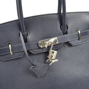 Hermes Navy Taurillon Clemence Birkin 30 Handbag □I 74.S KK90111