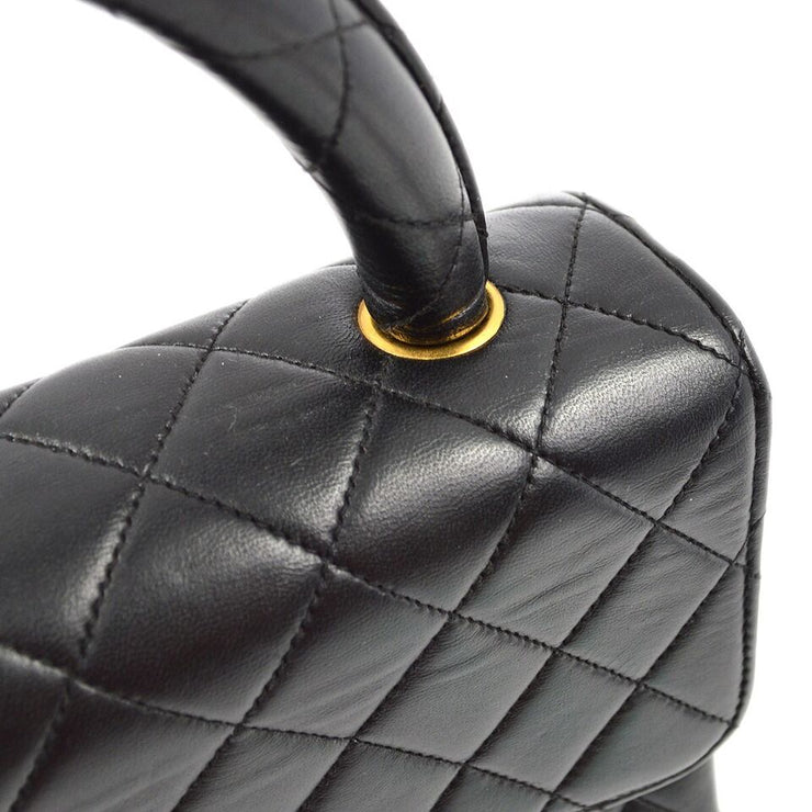 Chanel Black Lambskin Classic Single Flap Handbag KK90115