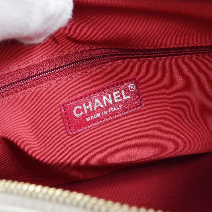 Chanel White Black Calfskin Gabrielle Shoulder Bag 181537