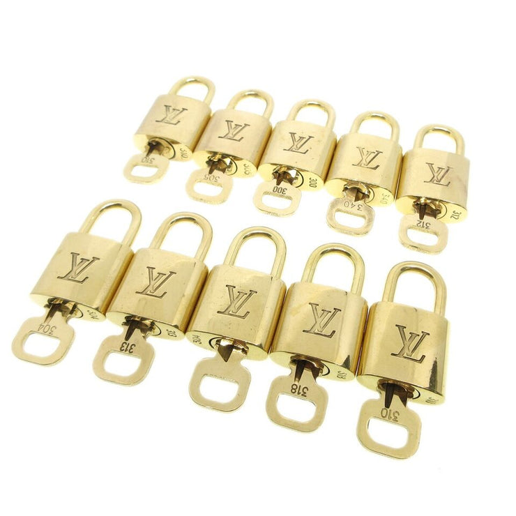 Louis Vuitton Padlock & Key Bag Accessories Charm 10 Piece Set Gold 84936