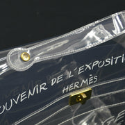 HERMES Vinyl Kelly Hand Beach Bag SOUVENIR DE L'EXPOSITION 1997 Clear M14391j
