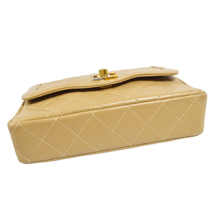 Chanel Paris Limited Single Chain Shoulder Bag Beige Lambskin 0639695 88909