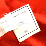 CHANEL CC Logos Button Long Sleeve Jacket Coat Red Cashmere Y03070j