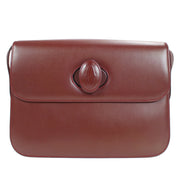 CARTIER Must De Cartier Cross Body Shoulder Bag C24 Bordeaux Leather 52115