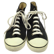 CHANEL Vintage CC Logos Sneakers Shoes Black Canvas #36 AK35532g