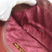 Cartier Must de Cartier Clutch Handbag Purse Bordeaux Leather 45018