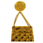 CHANEL  CC Logos Bag Motif Brooch Pin Corsage Gold-Tone AK31829b