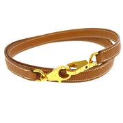 HERMES Vintage Shoulder Strap For Kelly Brown Courchevel Leather A46612d
