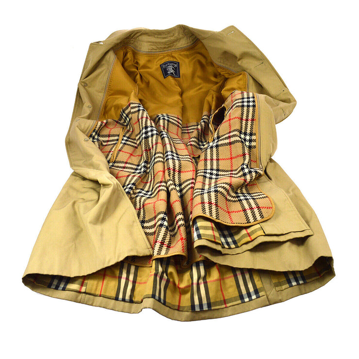 BURBERRY Single Breasted Long Sleeve Coat Jacket Brown Wool 03382