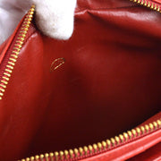 CHANEL Quilted CC Belt Waist Bum Bag Red Denim Leather 1743698 Purse 00954