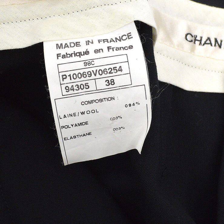 CHANEL 98C #38 CC Logos Button Pants Black  AK31756e