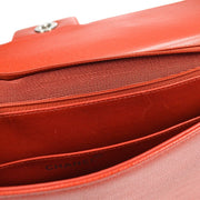 Chanel Briefcase Business Handbag 5572011 Purse Red Caviar Skin France 57061