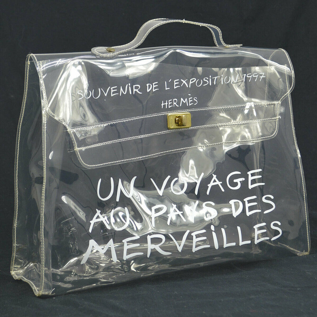 ベビーグッズも大集合 HERMES Vinyl Kelly Beach Hand Bag SOUVENIR DE L'EXPOSITION バッグ