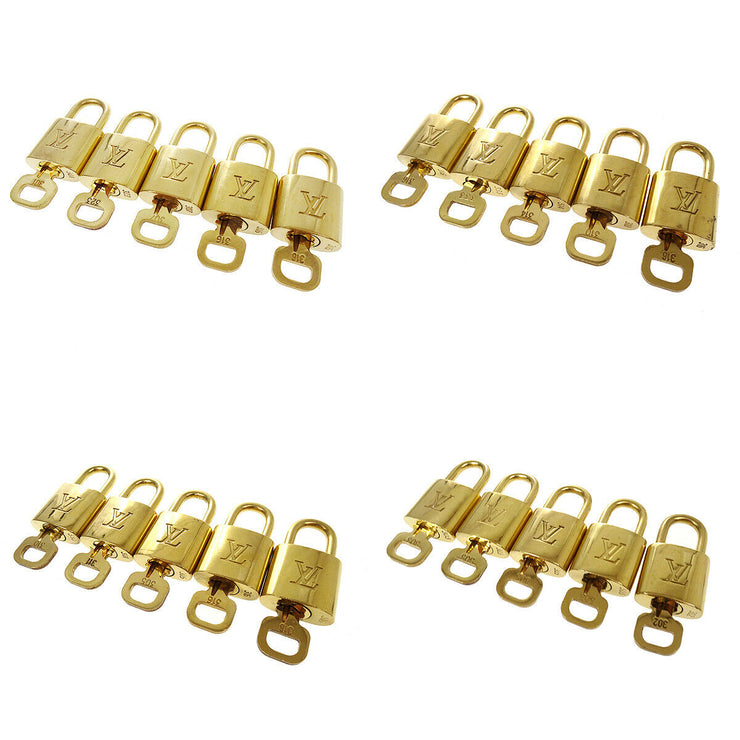 LOUIS VUITTON Padlock & Key Bag Accessories Charm 100 Piece Set Gold 70708