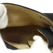CHANEL Vintage CC Logos Sneakers Shoes Black Canvas #36 AK35532g