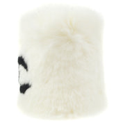 CHANEL CC Logos Fur Bracelet Bangle Wristband Black White RK12848g