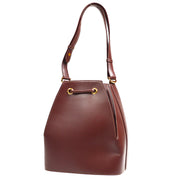 CARTIER Must De Cartier Drawstring Shoulder Bag Bordeaux Leather Spain 44731