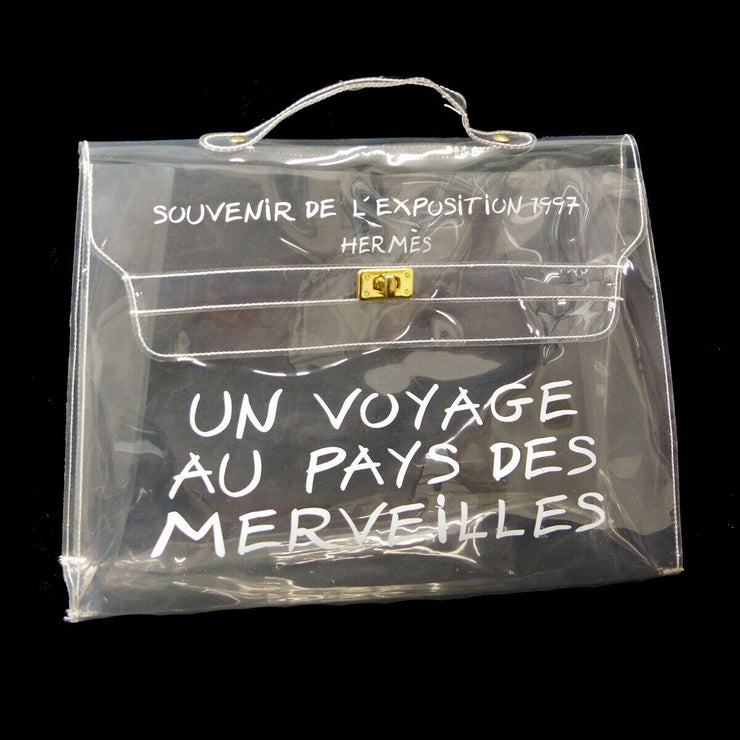 HERMES Vinyl Kelly Beach Hand Bag Purse SOUVENIR DE L'EXPOSITION 1997 04904