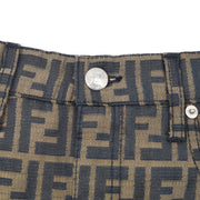 FENDI Zucca Pattern Skirt Brown Black Cotton #40 AK35564h