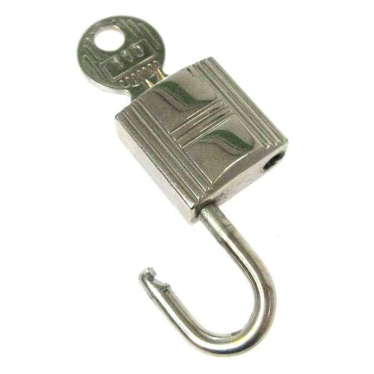 HERMES Set of Padlock & Key Cadena Silver-Tone Bag Accessories Charm AK38420h