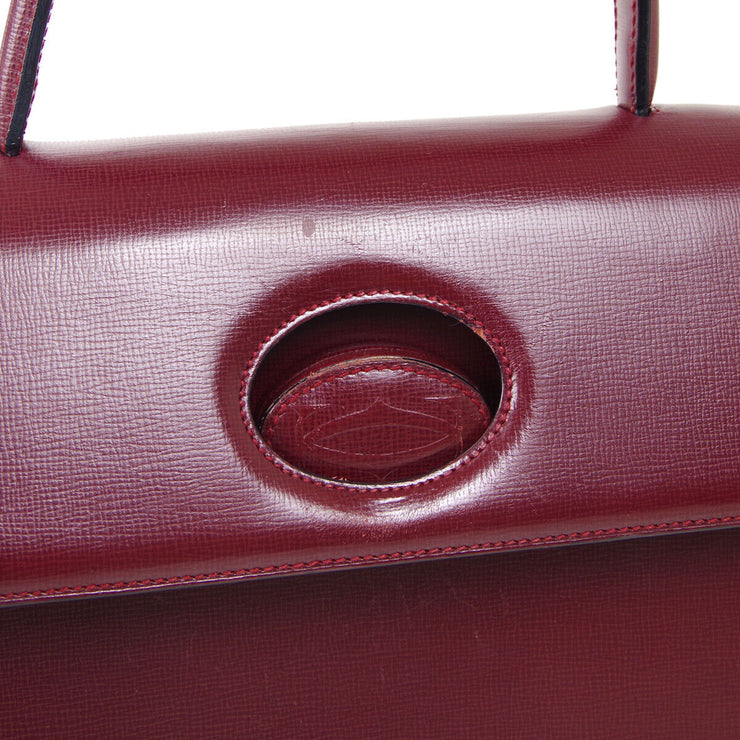 Cartier Must de Cartier Hand Tote Bag EQDG Purse Bordeaux Leather Spain 40344