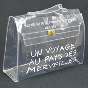HERMES Vinyl Kelly Hand Beach Bag SOUVENIR DE L'EXPOSITION 1997 Clear M14391j