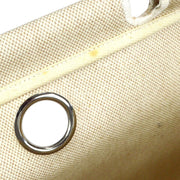HERMES HERBAG MM 2 in 1 2way Handbag Natural Brown Toile H Leather � D 15741