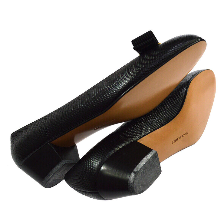 Salvatore Ferragamo Vara Bow Shoes Pumps Black #6 2/1 C 338 DB 40562 NR14020h