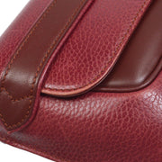 Cartier Must de Cartier Clutch Handbag Purse Bordeaux Leather 45018