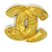 CHANEL CC Logos Quilted Brooch Pin Corsage Gold-Tone Accessories WA00608i