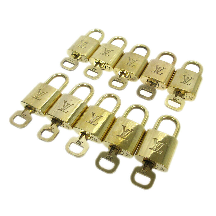 LOUIS VUITTON Padlock & Key Bag Accessories Charm 10 Piece Set Gold 82 –  brand-jfa