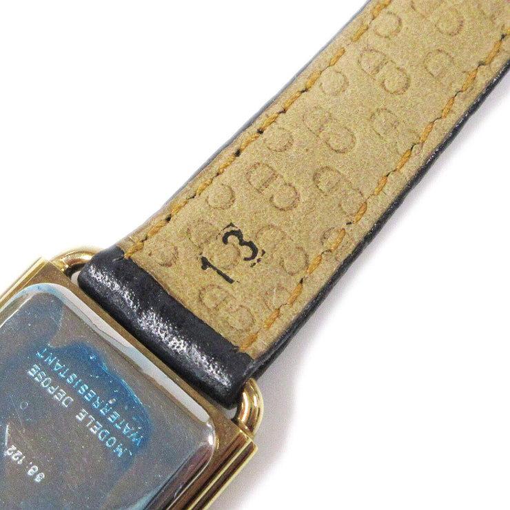 Christian Dior 58.122 Wristwatch Watch Gold Navy Leather Band A51099
