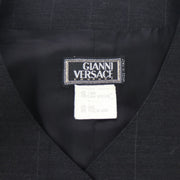GIANNI VERSACE Vintage Stripe Motif Long Vest Jacket Gray AK34108h